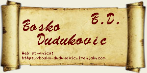Boško Duduković vizit kartica
